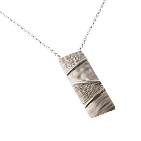 Heritage Necklace with Textured Rectangle Pendant